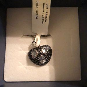 Blue topaz heart necklace